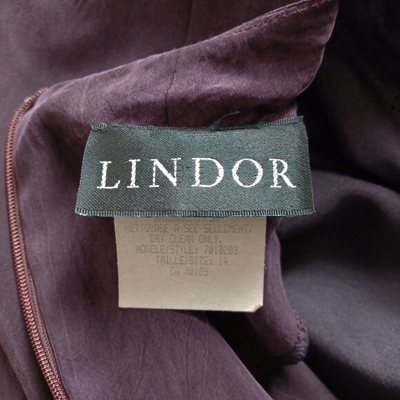 Lindor Burgundy Drape Neck Vintage Maxi Dress - Picture 15 of 16